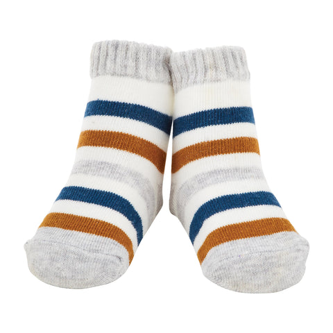 Mud Pie Gray and Blue Stripe Baby Socks