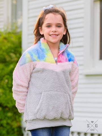 GIRLS' UNIQUELY UNICORN PULLOVER SHERPA